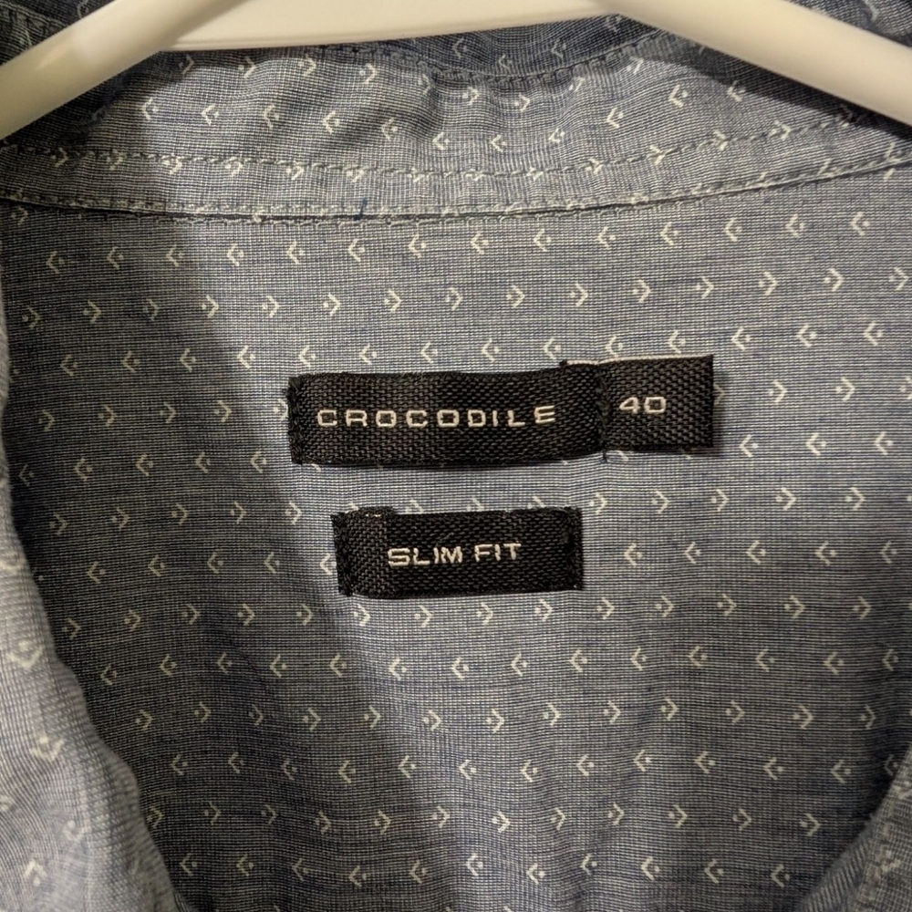 Crocodile Light Blue Casual Button Down Shirt Slim Fit - Picture 2 of 4